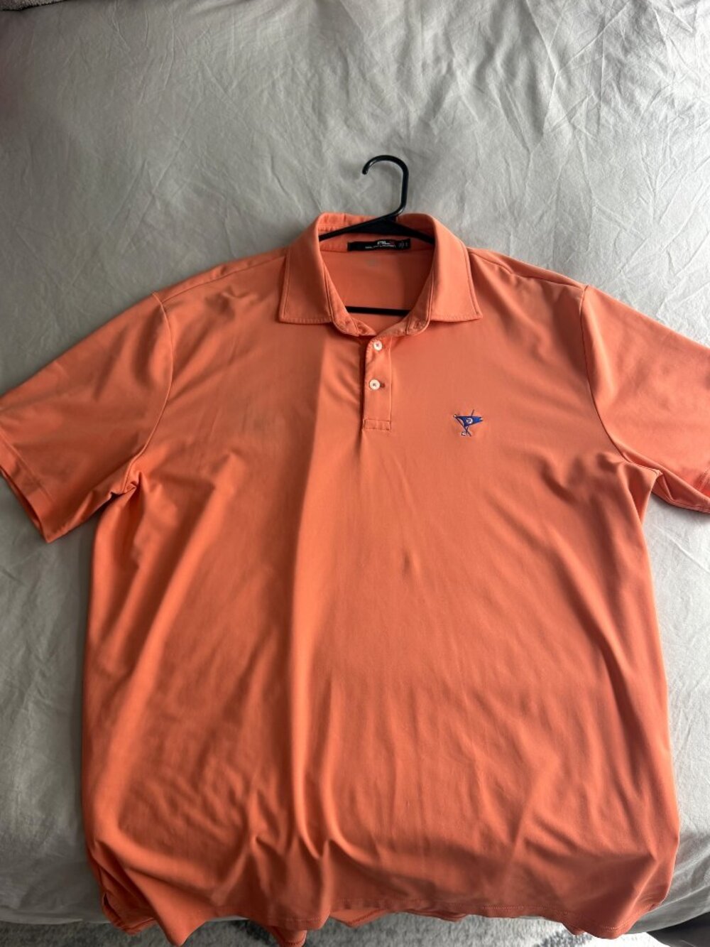 RLX Ralph Lauren Ocean Reef Club Golf Polo Men's L Orange Logo